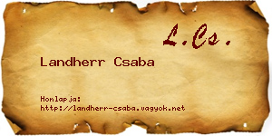 Landherr Csaba névjegykártya